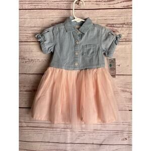 NWT Oshkosh Bigosh Denium Top and Pink Tutu Bottom Dress Sz 12M